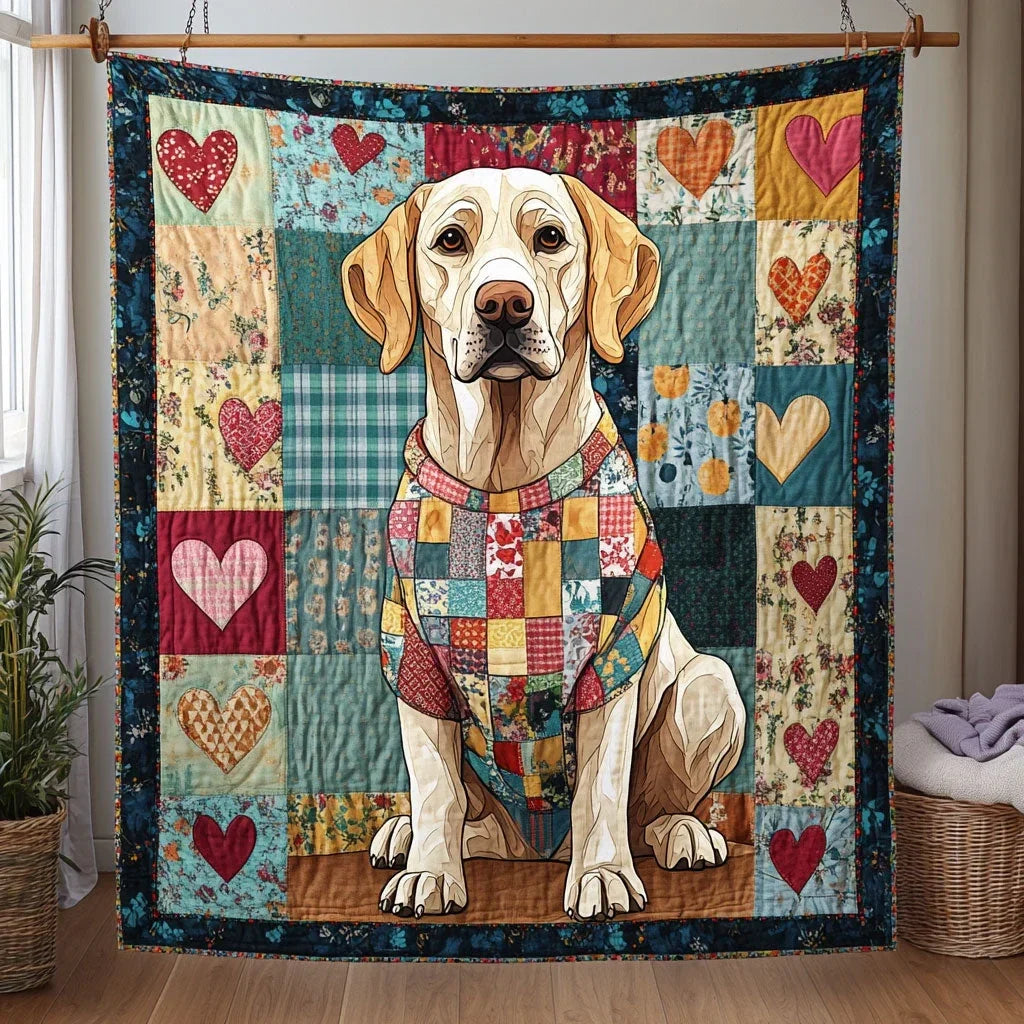 Labrador Patchwork Love Quilt Blanket