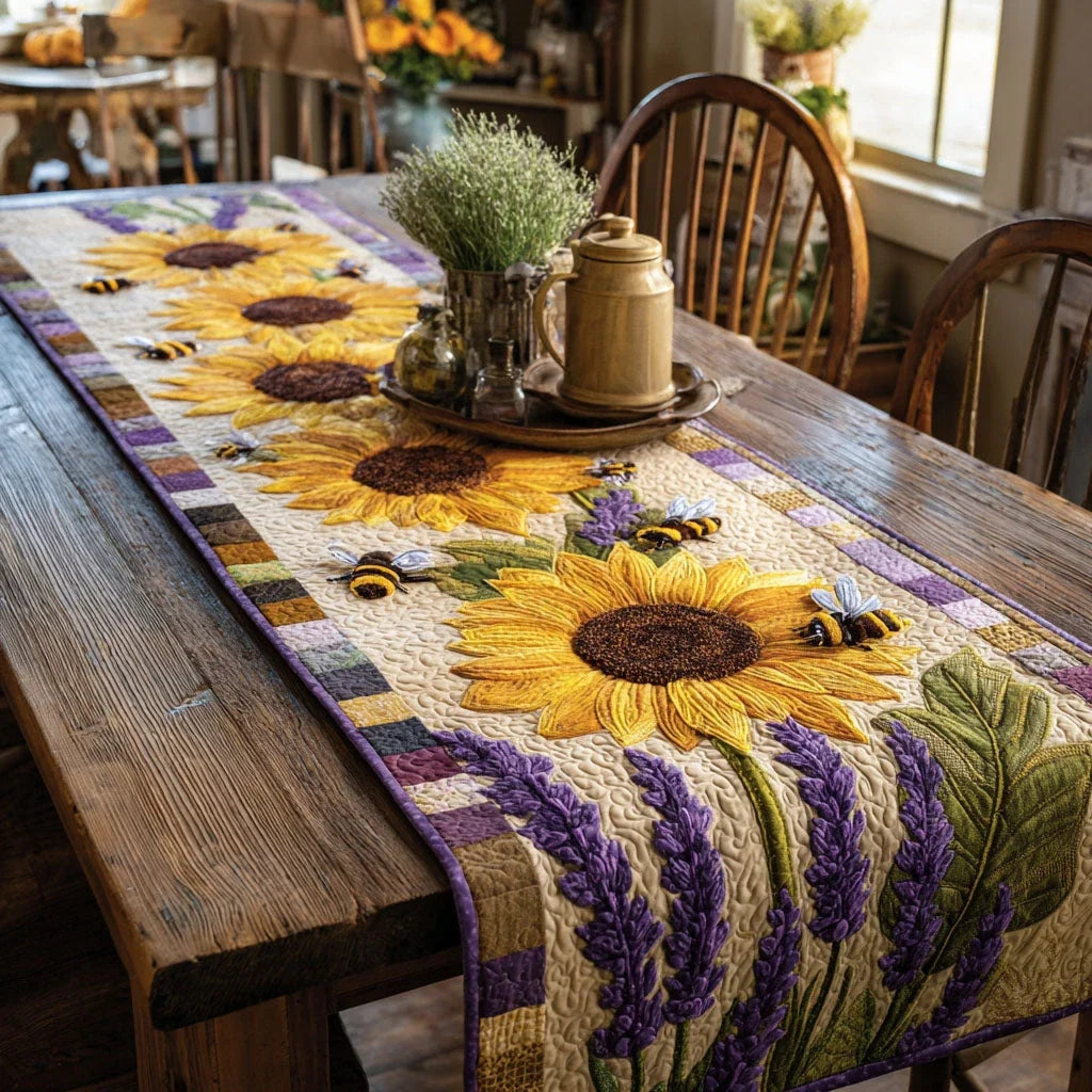 Lavender Sun Quilted Table Runner