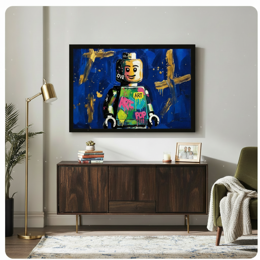 Pop Art Lego Graffiti Canvas Wall Art