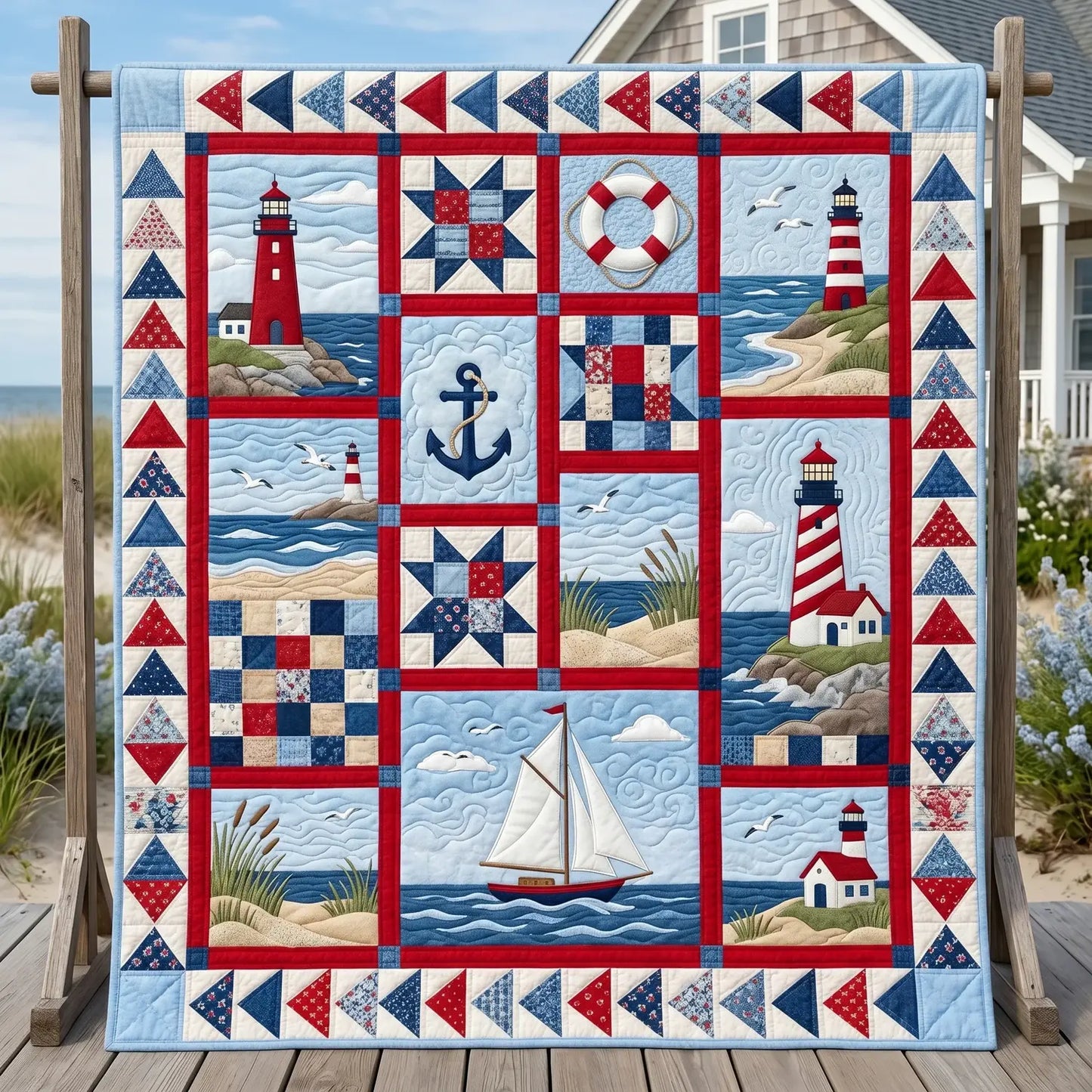 Lighthouse Quilt Blanket