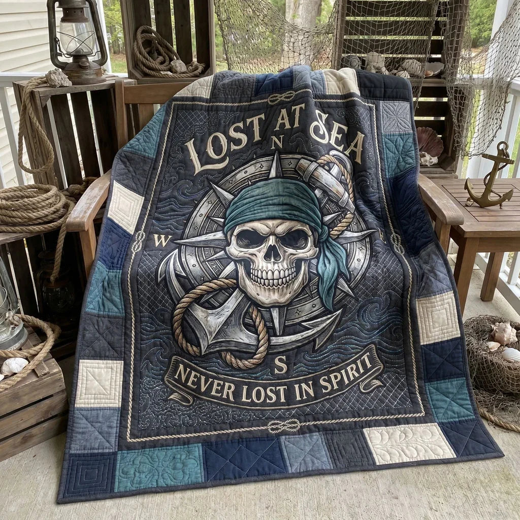 Lost At Sea Pirate Quilt Blanket