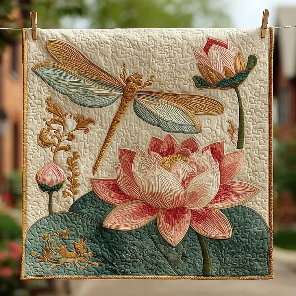 Lotus Flight Quilt Blanket