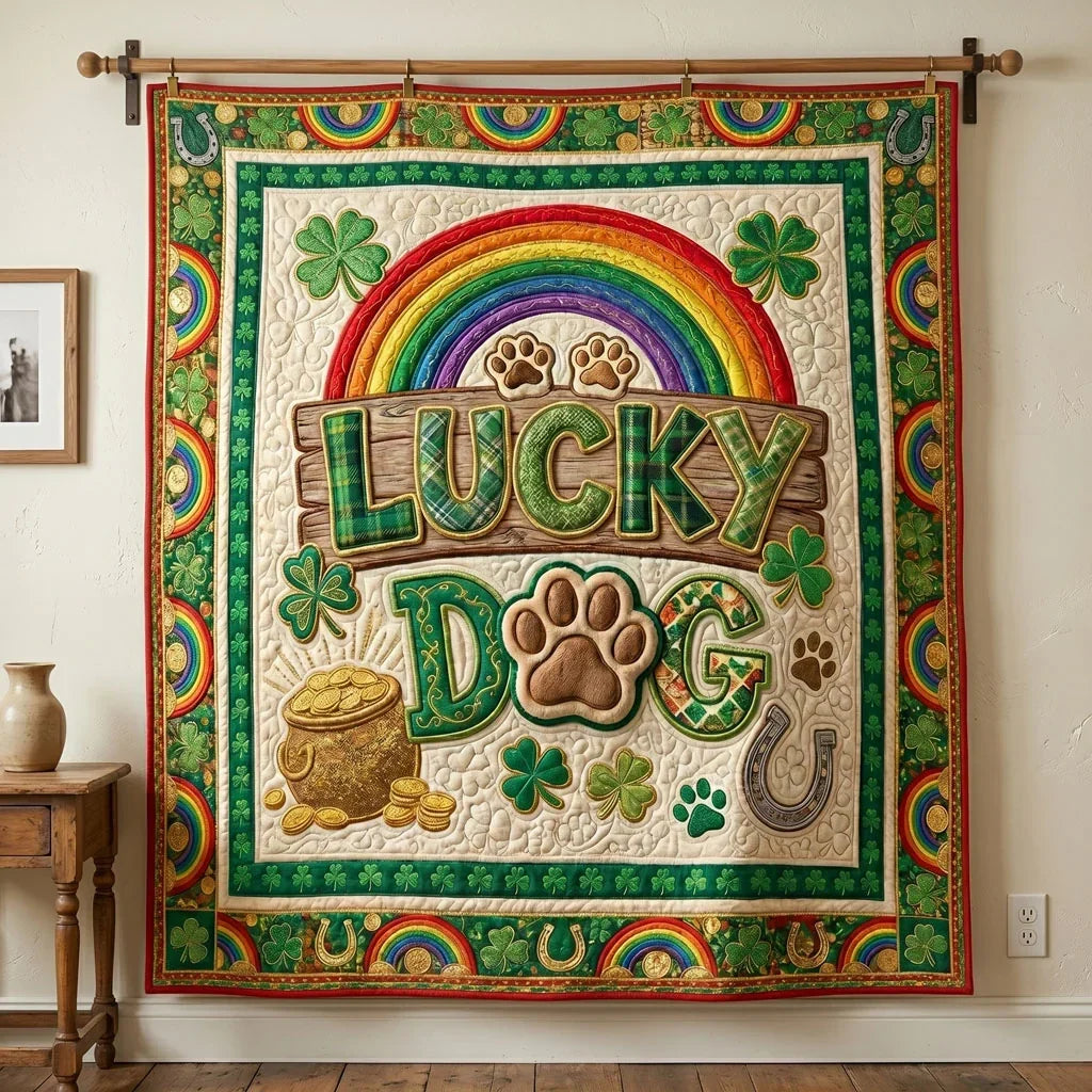 Lucky Dog St. Patrick's Quilt Blanket