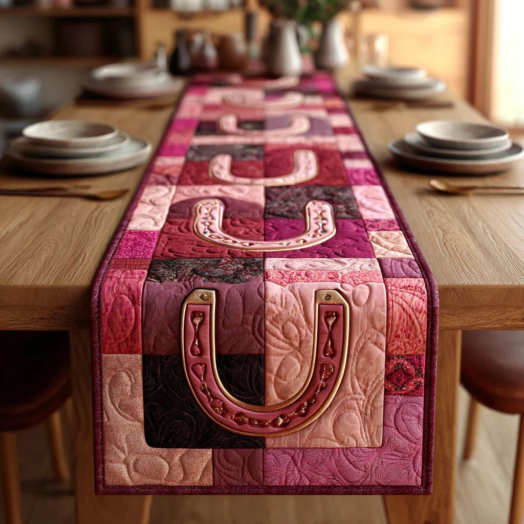 Lucky Horseshoe Quilted Table Runner