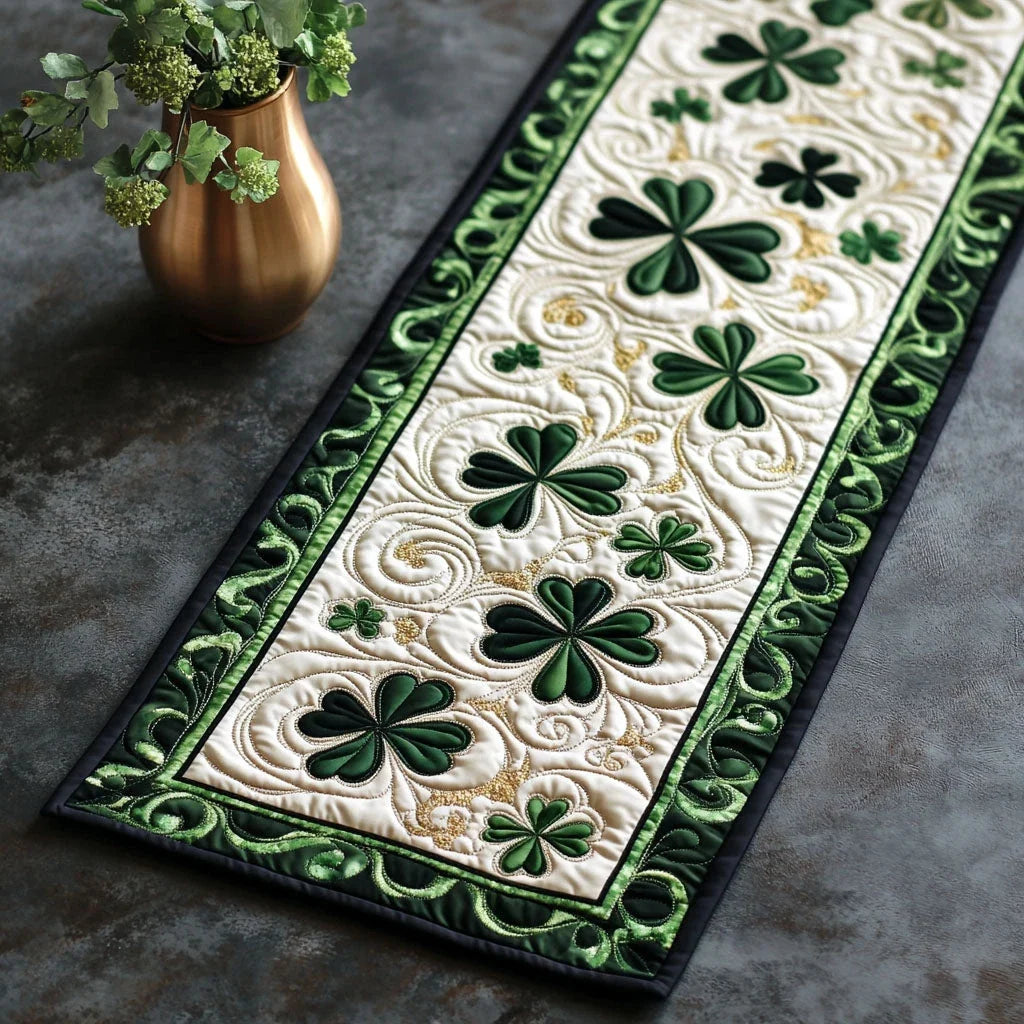 Lucky Leaves Quilted Table Runner