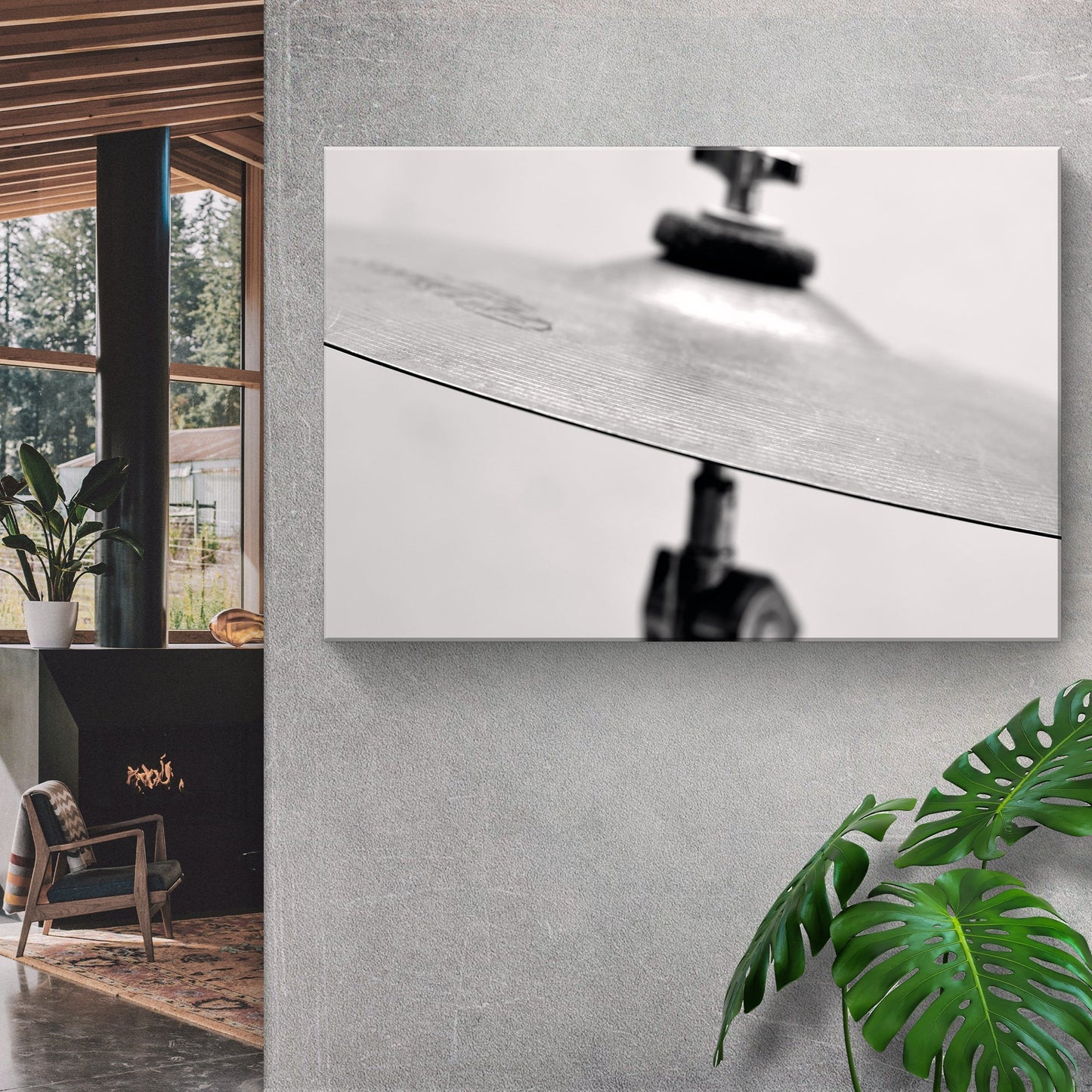 Cymbal Monochrome Canvas Wall Art