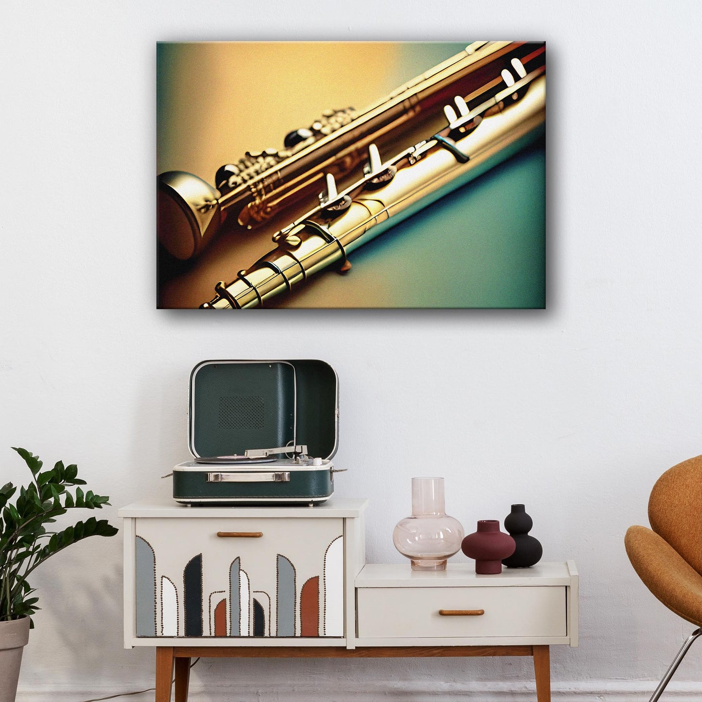 Flute Retro Canvas Wall Art