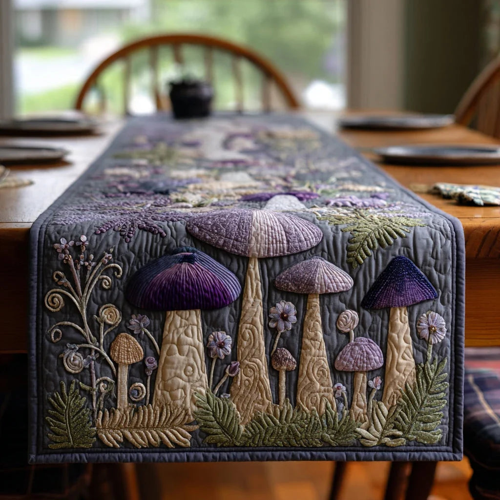 Magic Mushrooms Quilted Table Runner