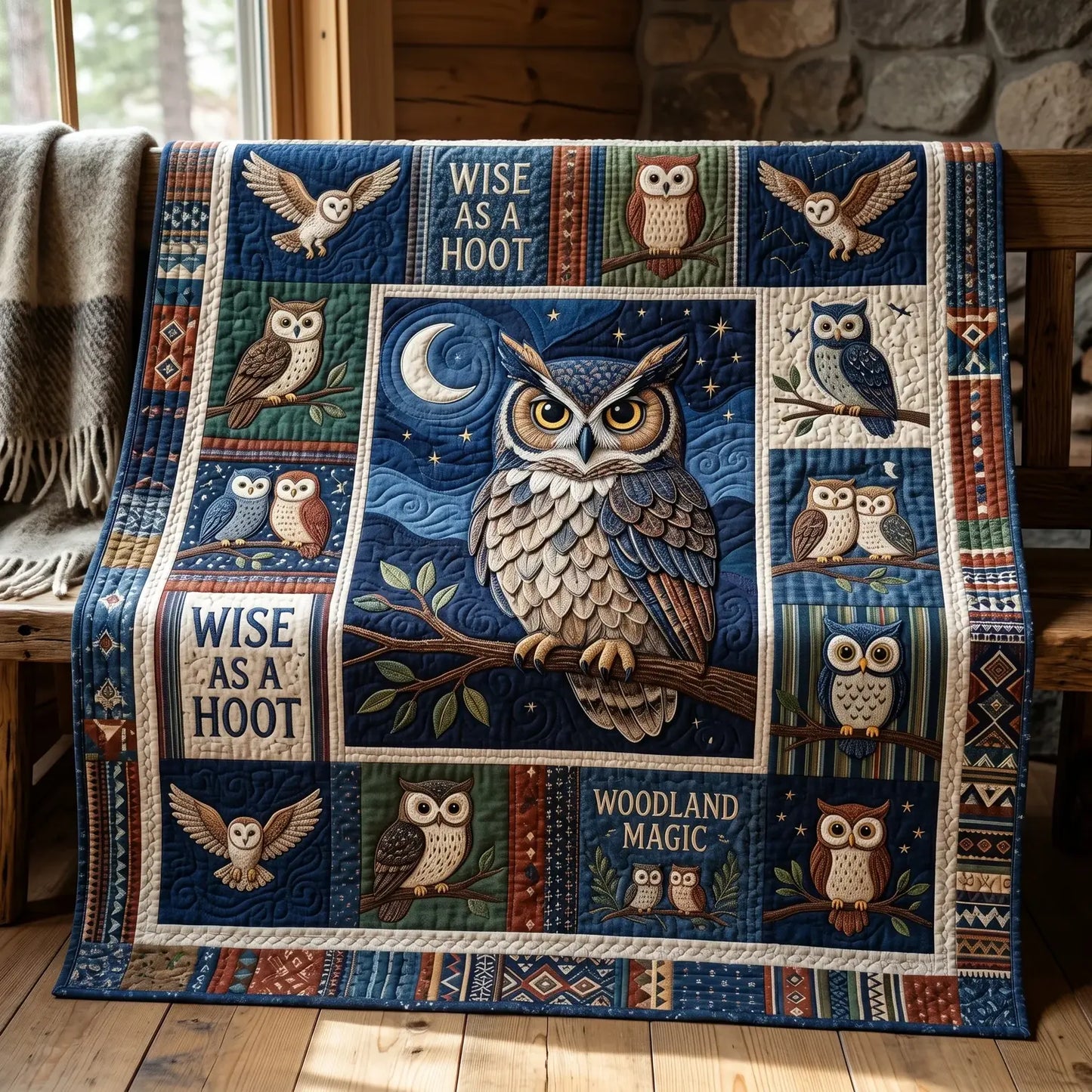 Magic Owl Quilt Blanket