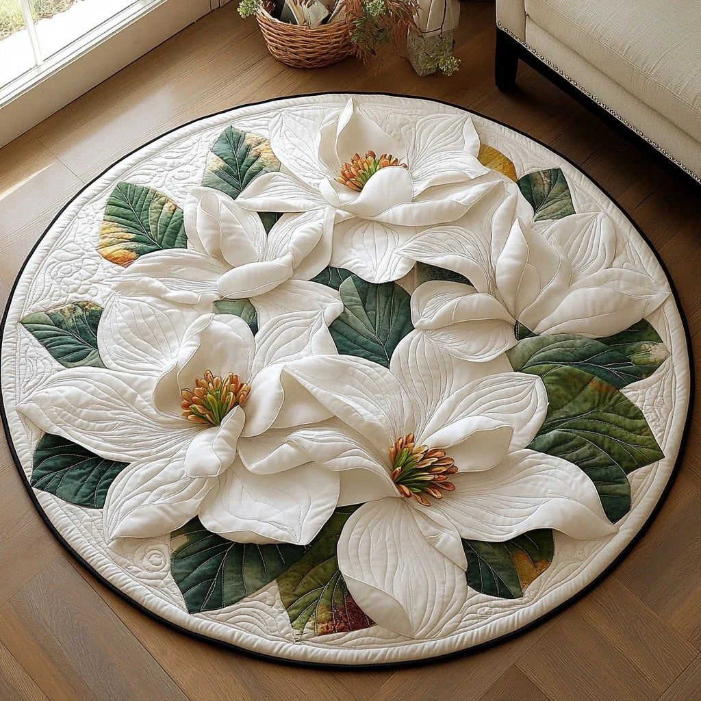 Magnolia Grace Quilted Round Mat