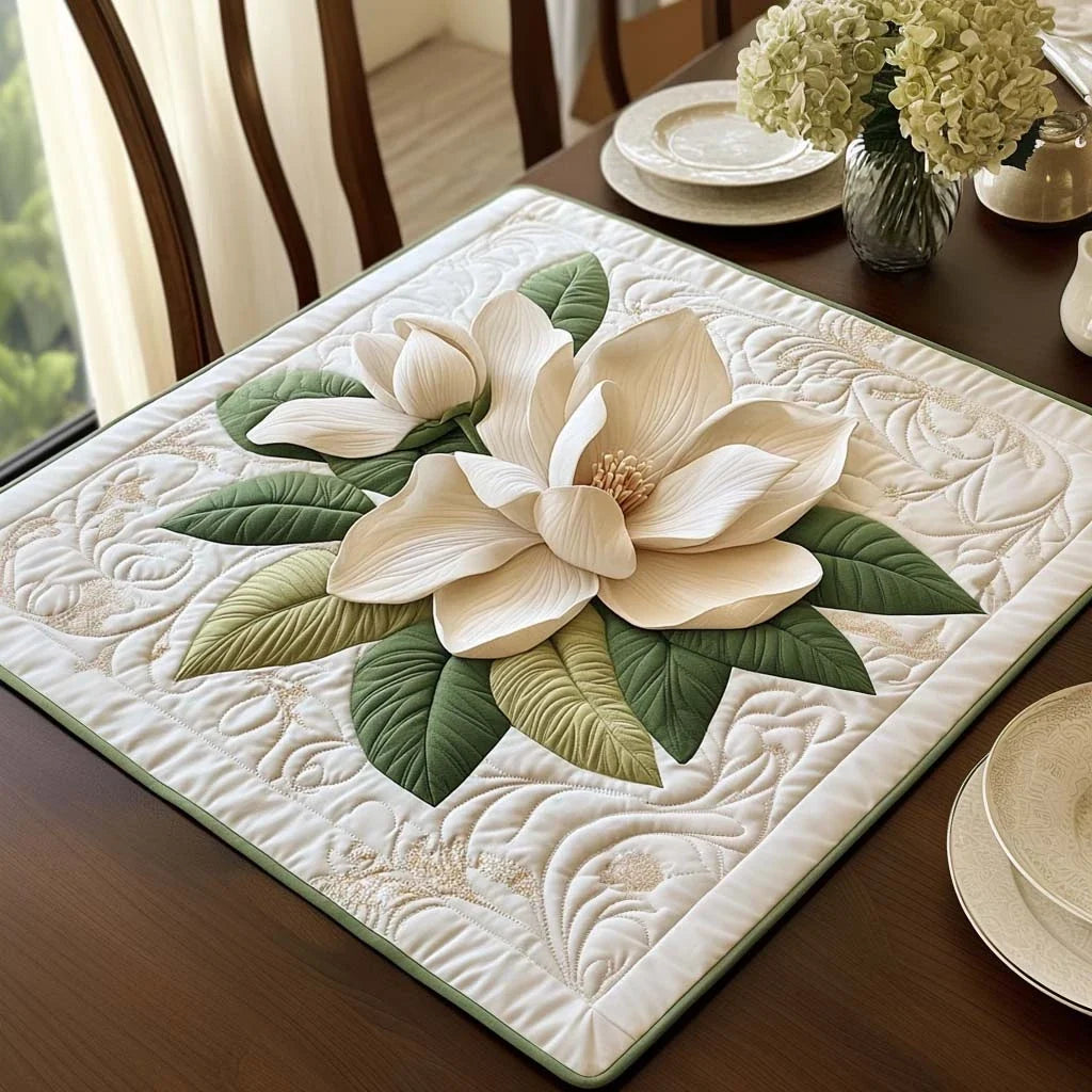 Magnolia Meadow Quilted Table Topper