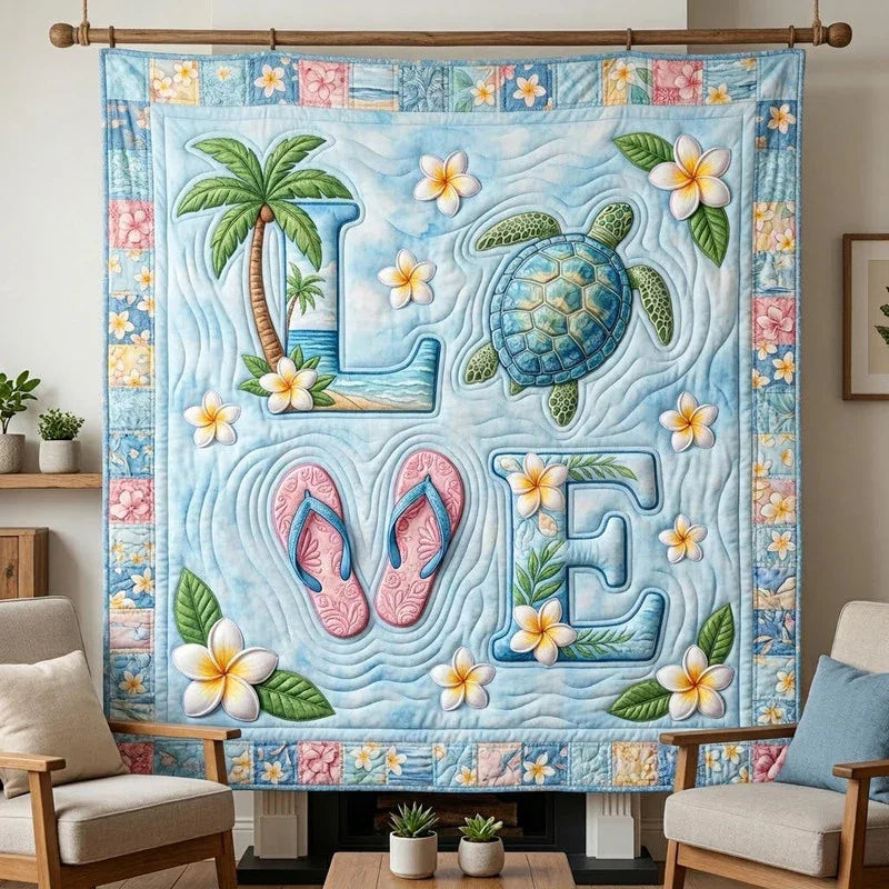 Mahalo Vibe Quilt Blanket - Quilted Blanket by Wild and Way