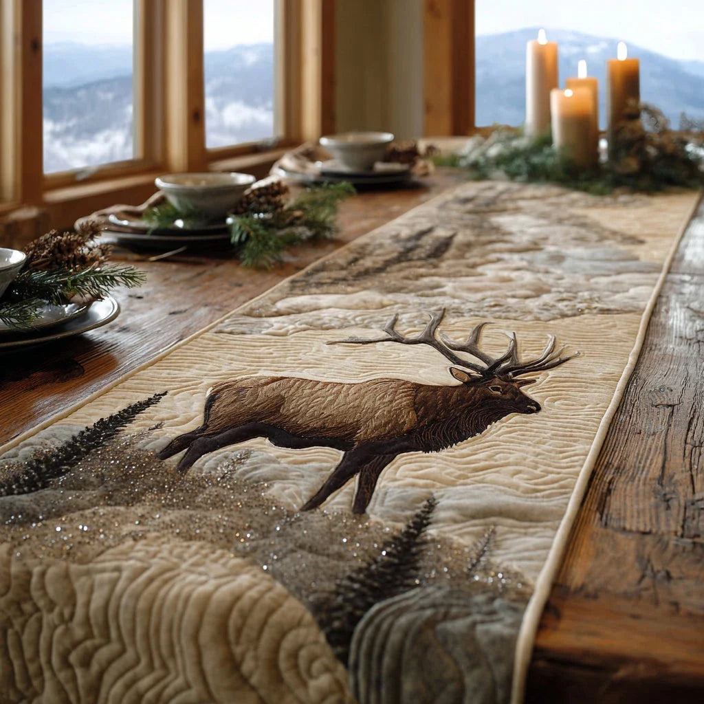 Majestic Elk Quilted Table Runner