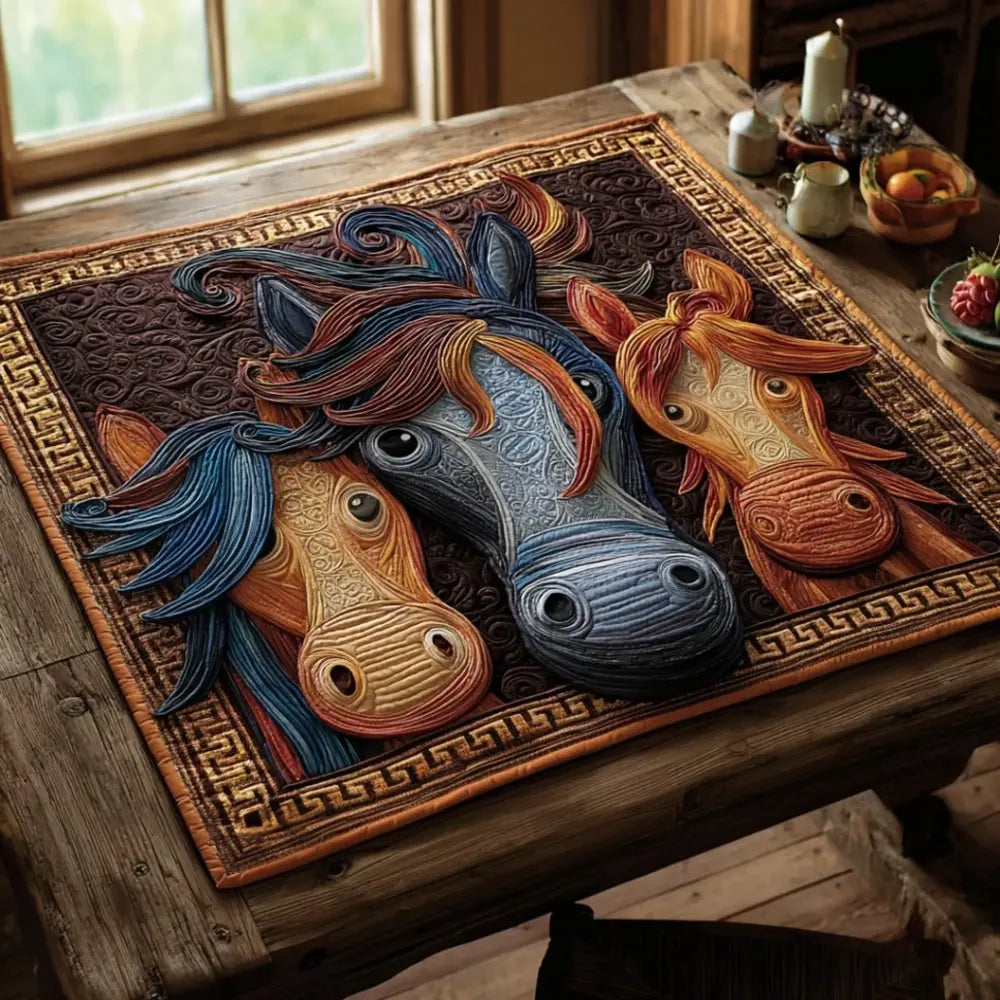 Majestic Herd Quilted Table Topper