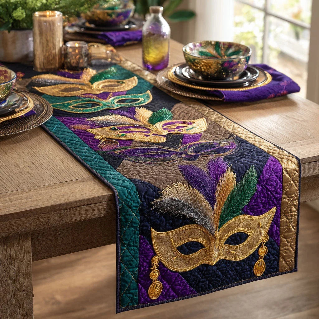 Masked Jubilee Quilted Table Runner