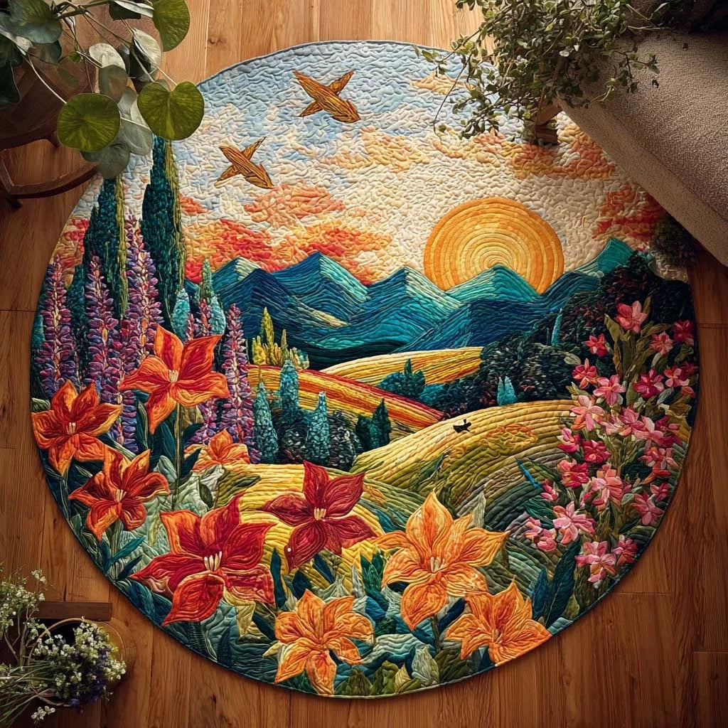 Meadow Tranquility Quilted Round Mat