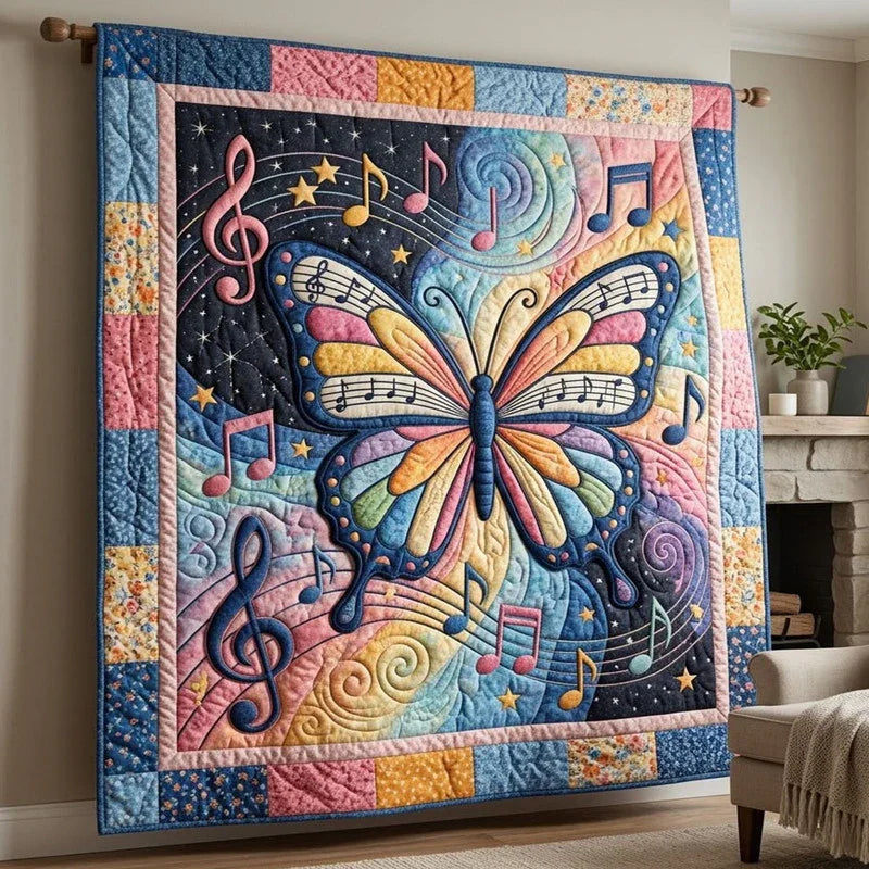Melody Wings Quilt Blanket - Quilted Blanket by Wild and Way