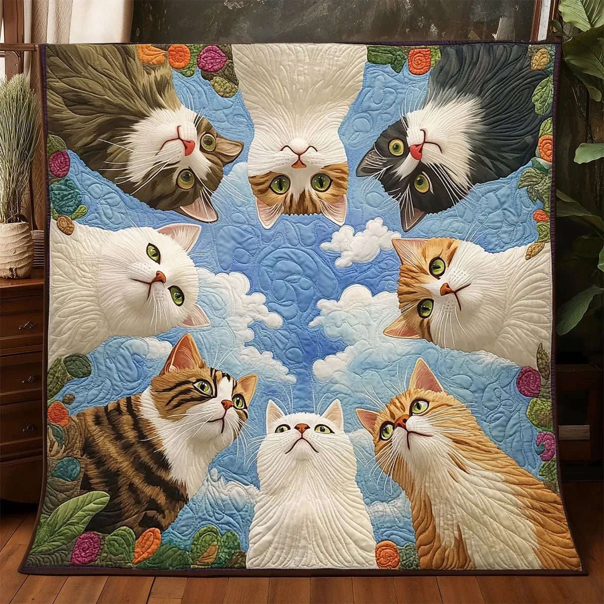 Meow Up There Quilt Blanket
