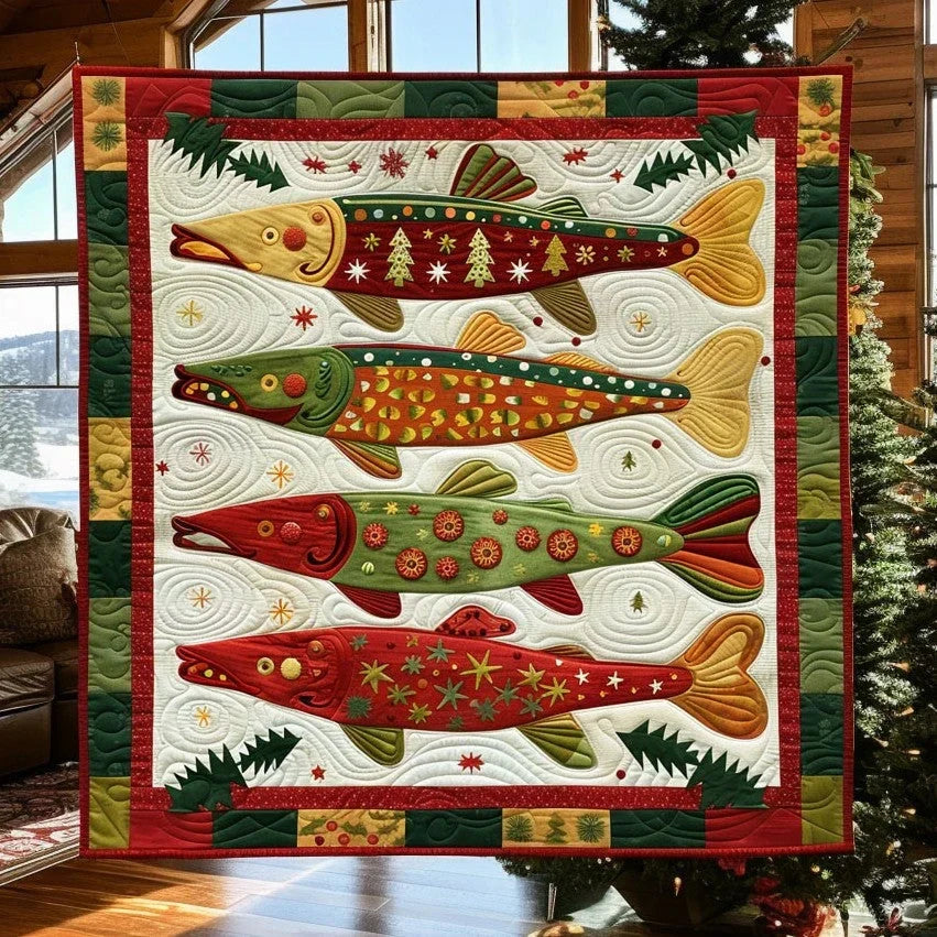 Merry Fish Quilt Blanket