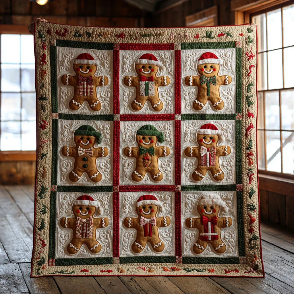 Merry Gingerbread Quilt Blanket