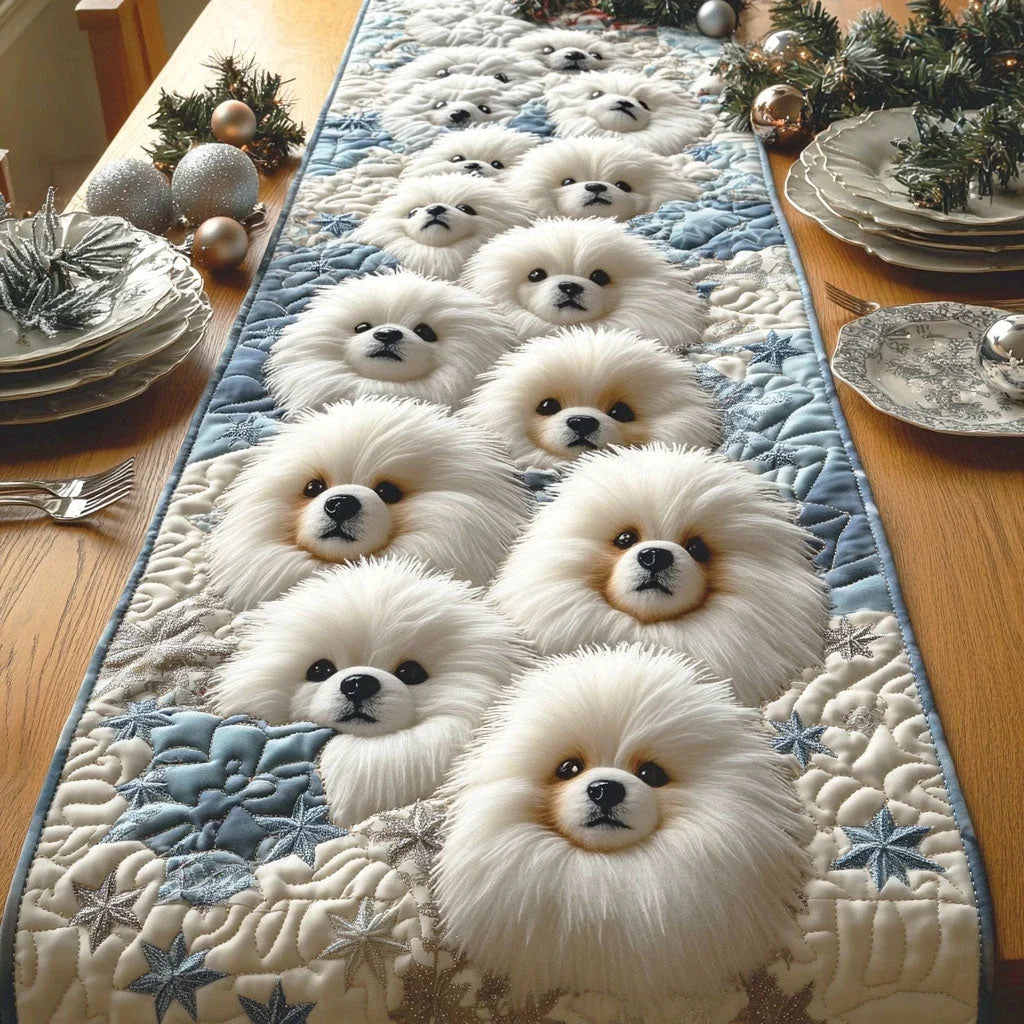 Merry Pom Quilted Table Runner