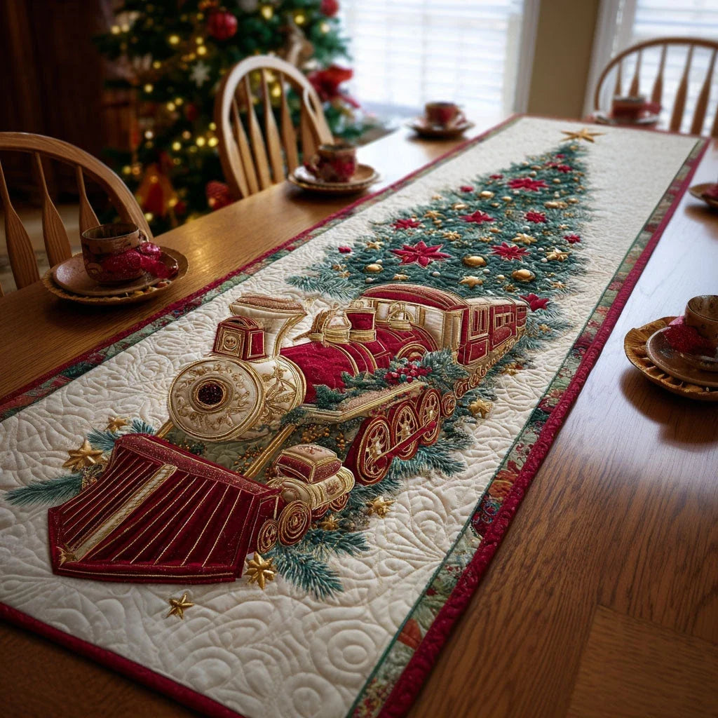 Merry Track Ride Quilted Table Runner