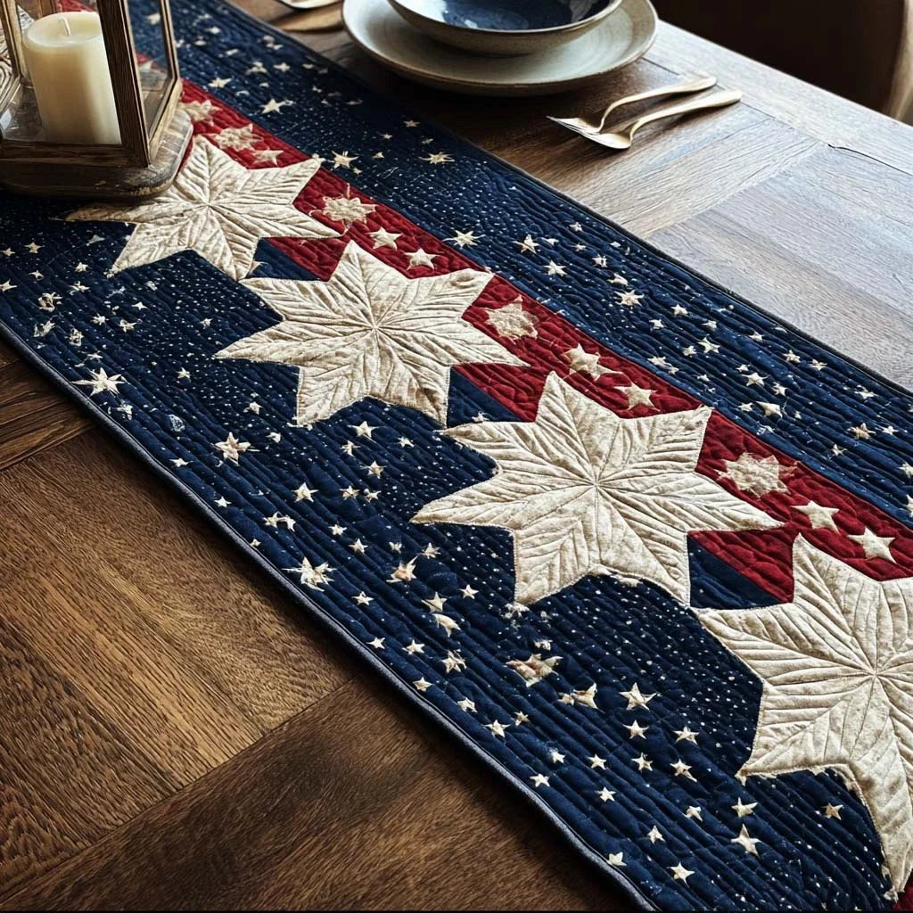 Midnight Star Quilted Table Runner