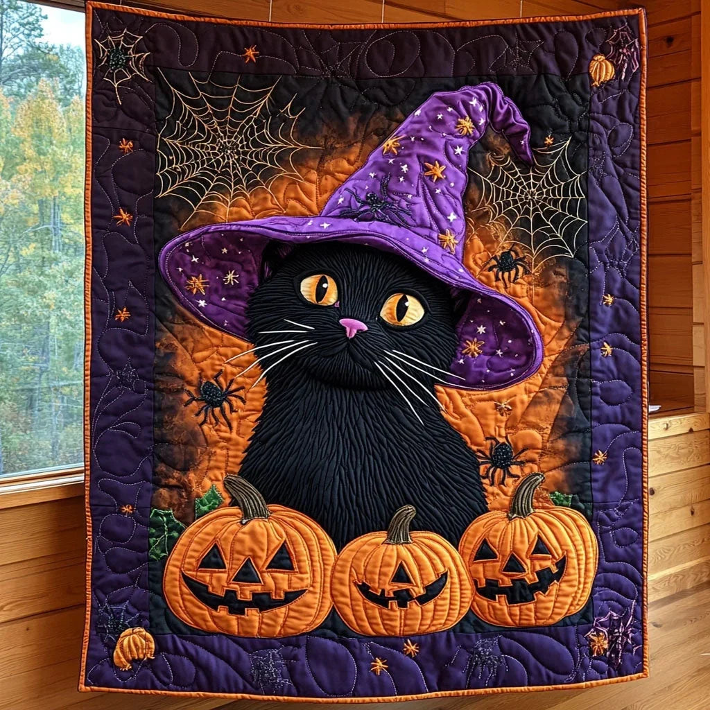 Midnight Whiskers Quilt Blanket