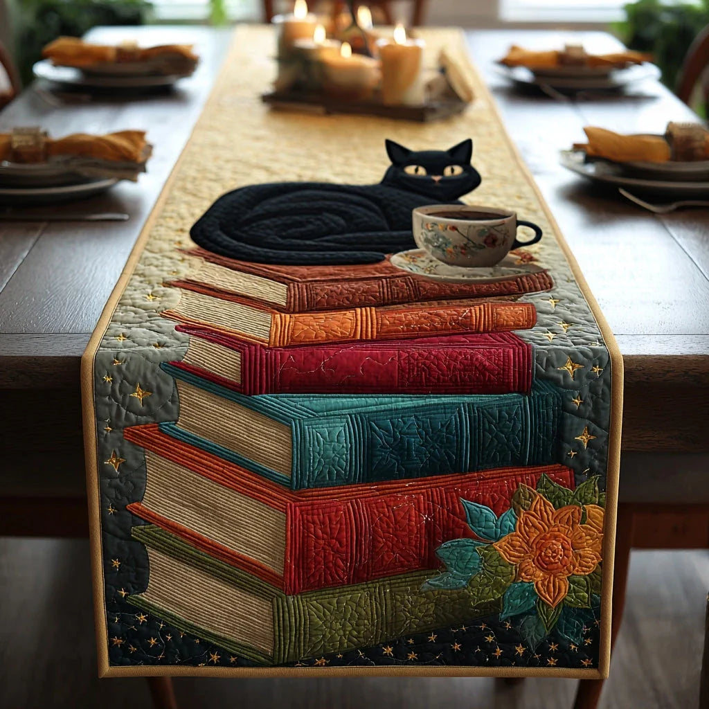 Midnight Whiskers Quilted Table Runner