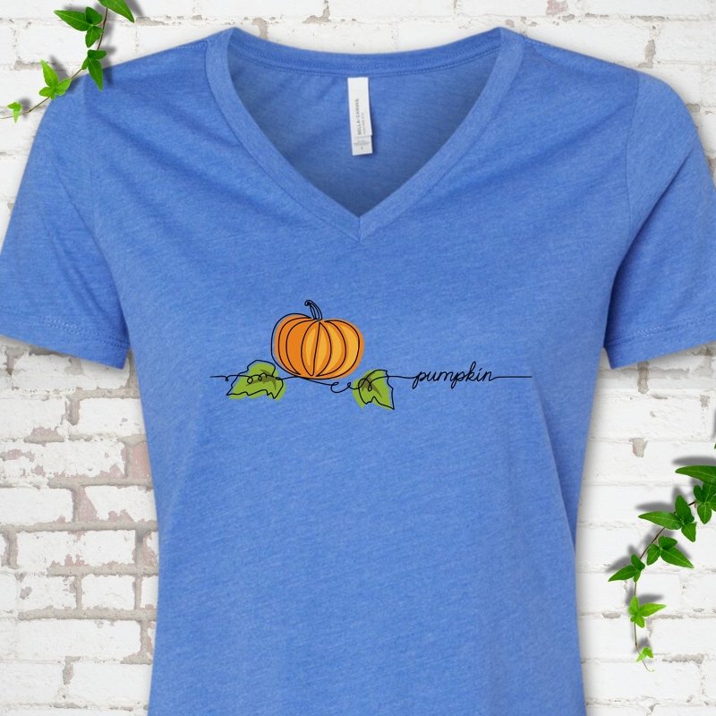 Minimalist Pumpkin V-Neck T-Shirt