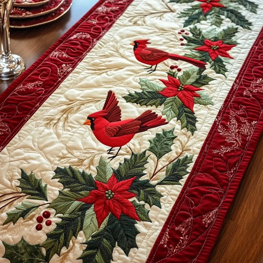 Mistletoe Majesty Quilted Table Runner