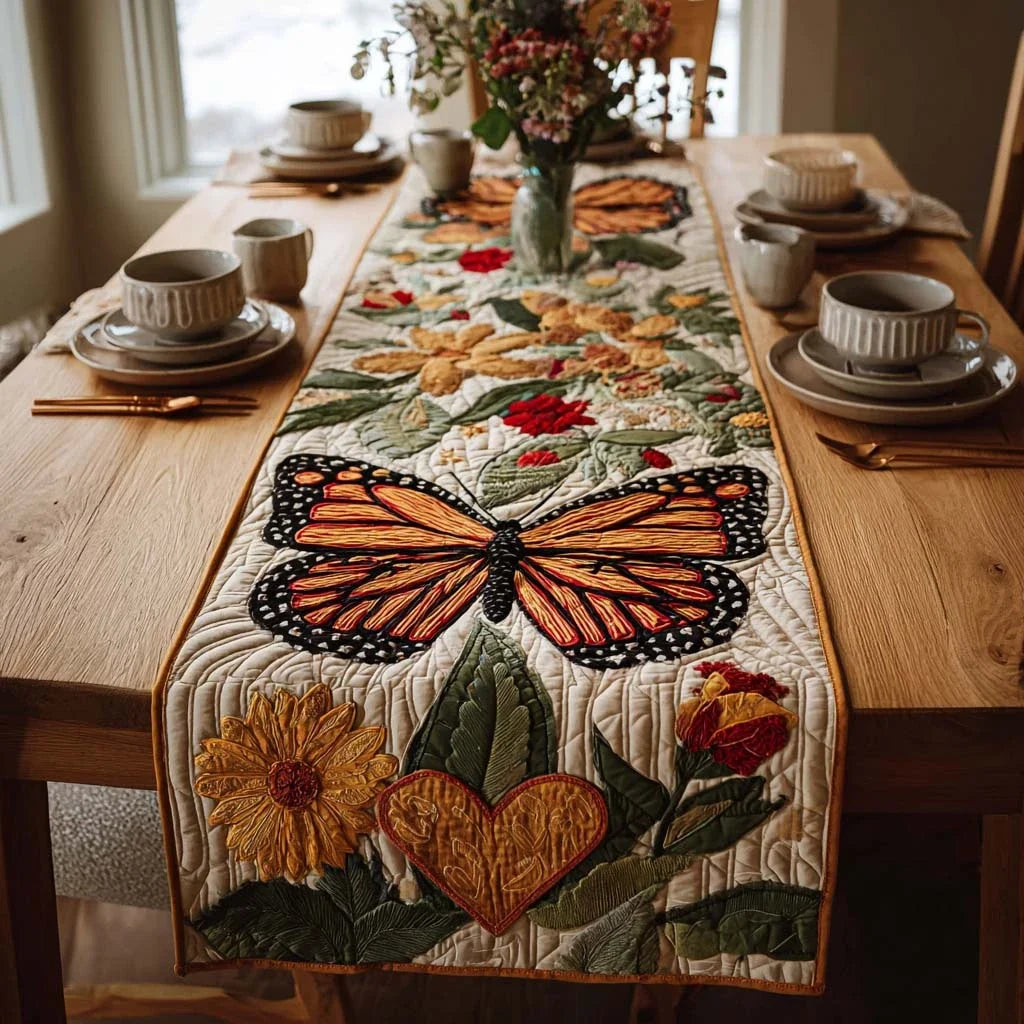 Monarch Meadow Quilted Table Runner