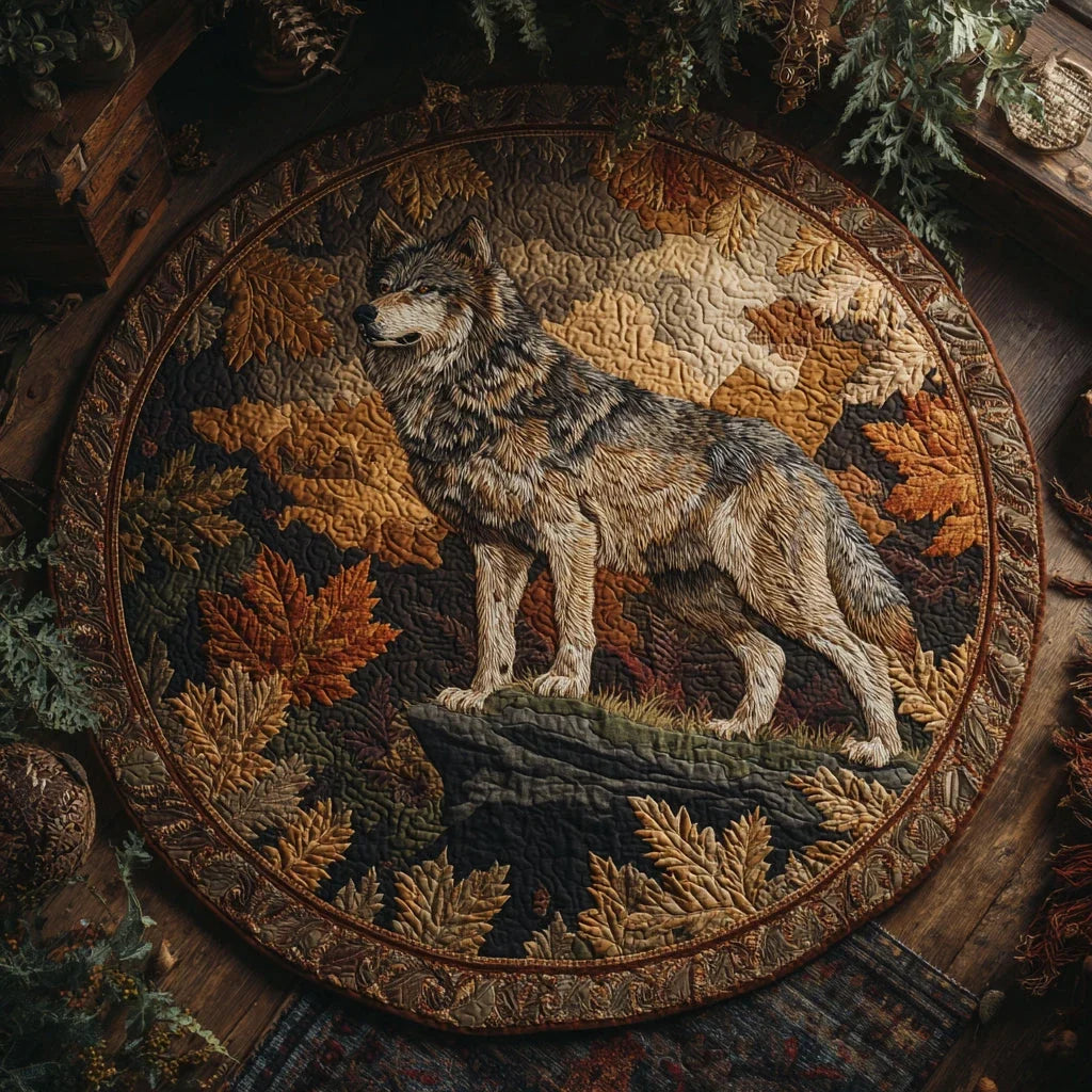 Moonlit Sentinel Quilted Round Mat