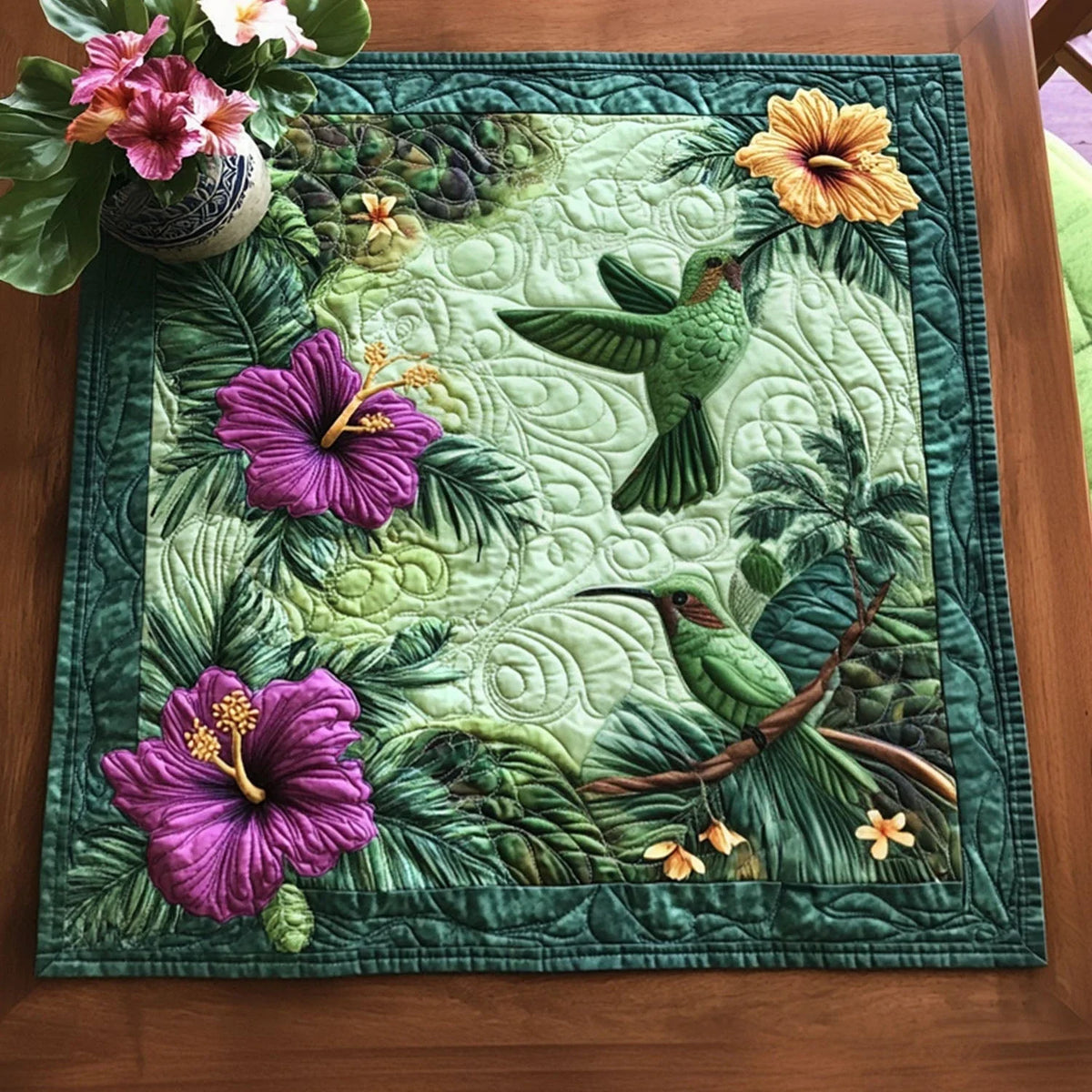 Morning Petal Quilted Table Topper