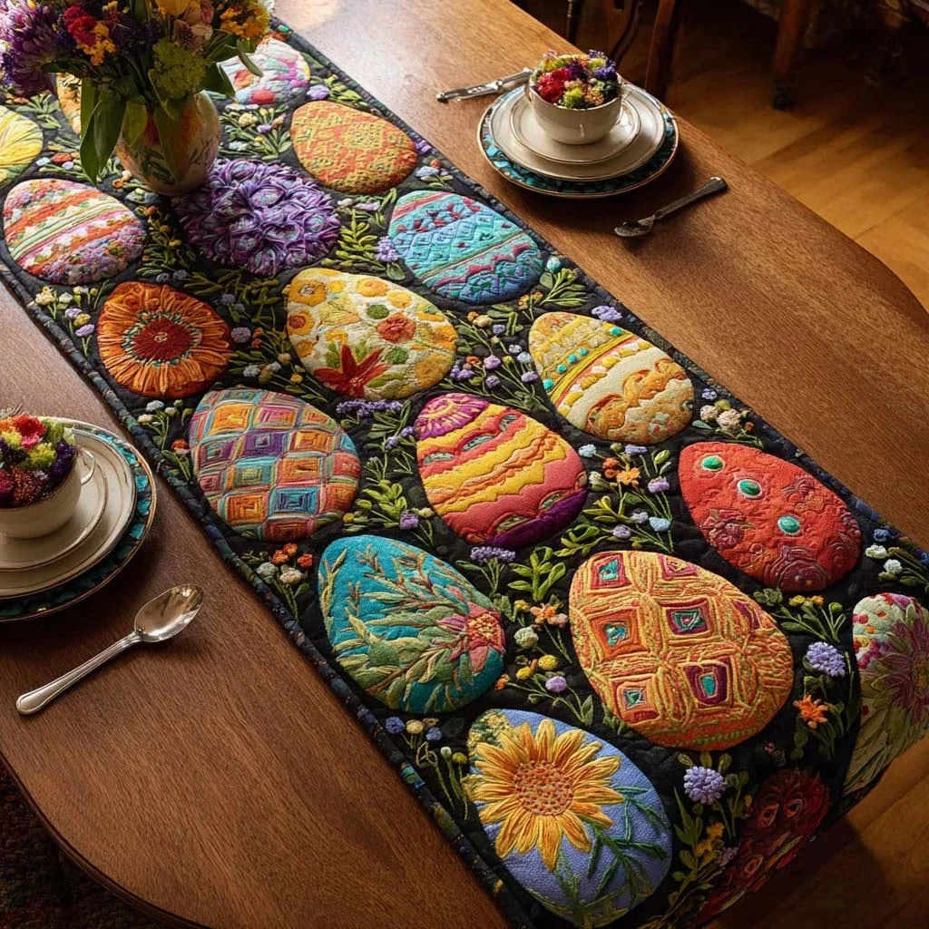Mosaic Easter Quilted Table Runner