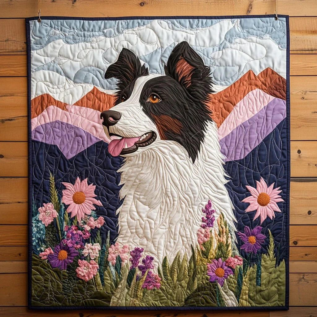 Mountain Collie Quilt Blanket