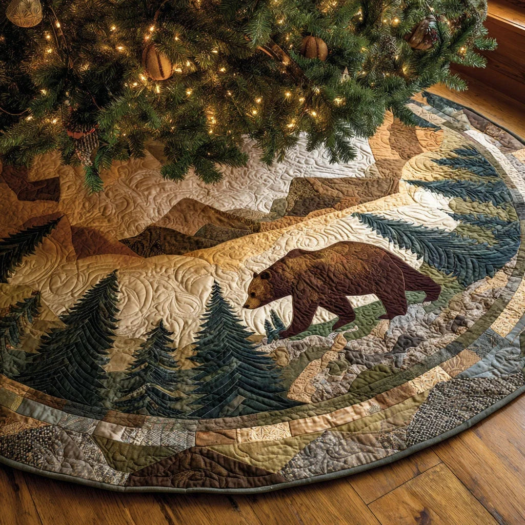 Mountain Wanderer Christmas Quilted Tree Skirt