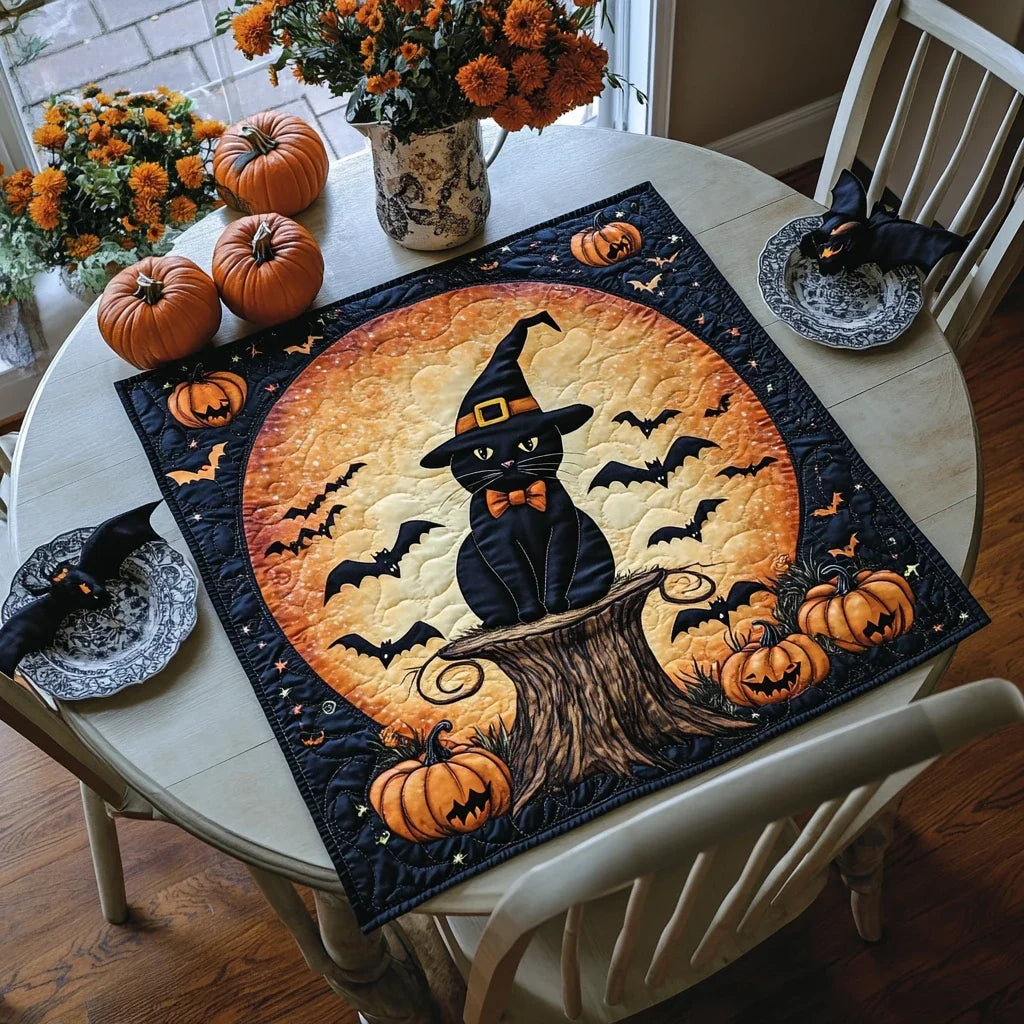 Mystic Cat Quilted Table Topper