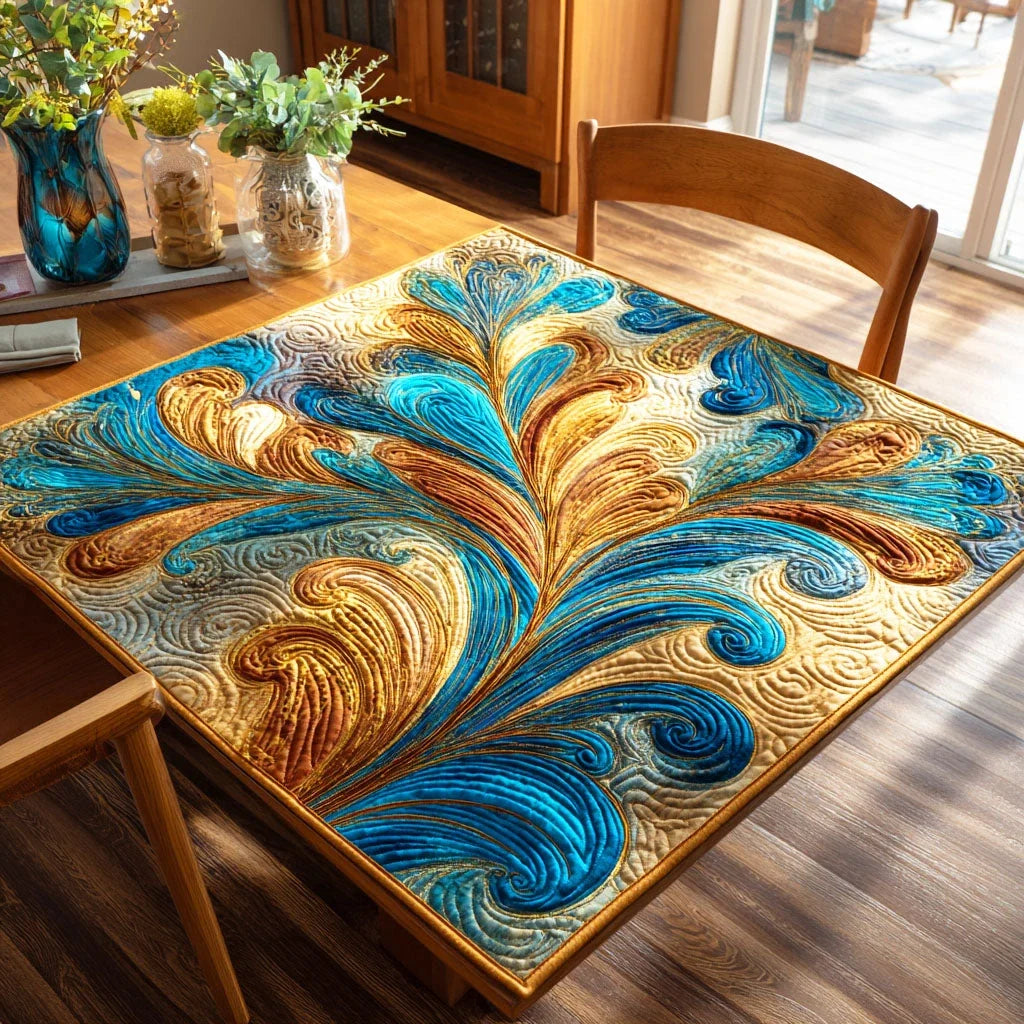 Mystic Feather Quilted Table Topper