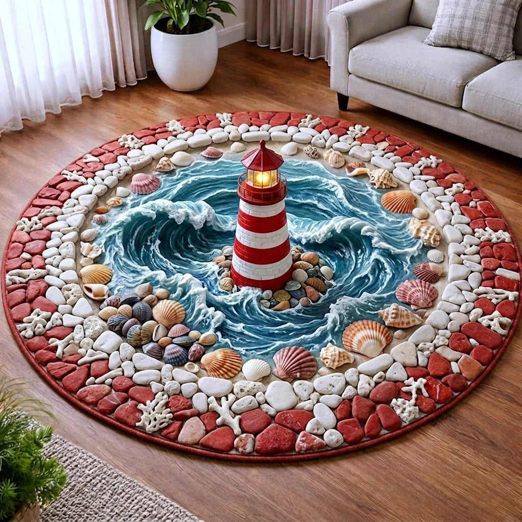 Mystic Lighthouse Quilted Round Mat