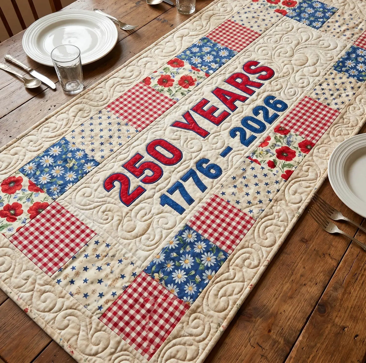 Nation Pride Quilted Table Runner