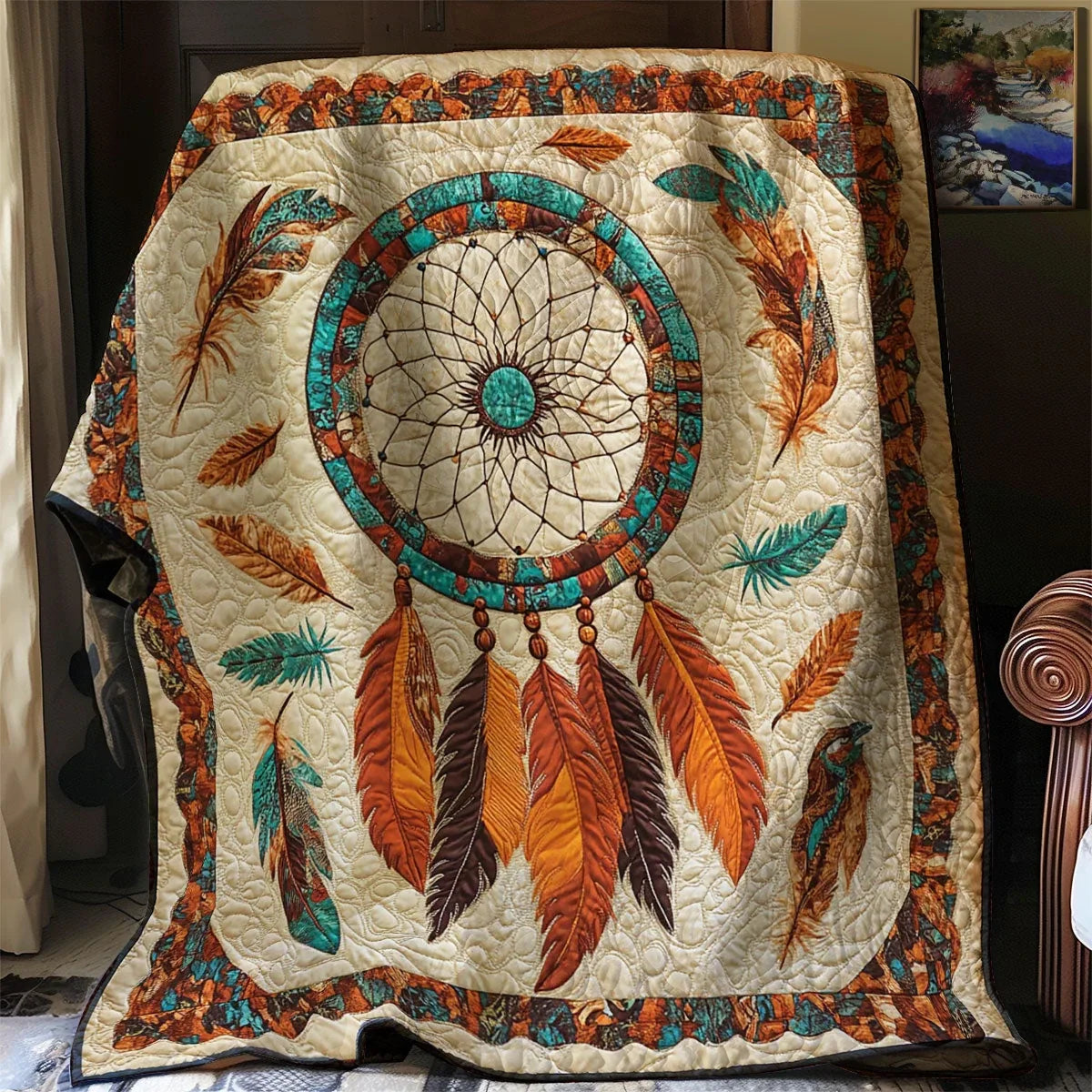 Native Dreamcatcher Quilt Blanket