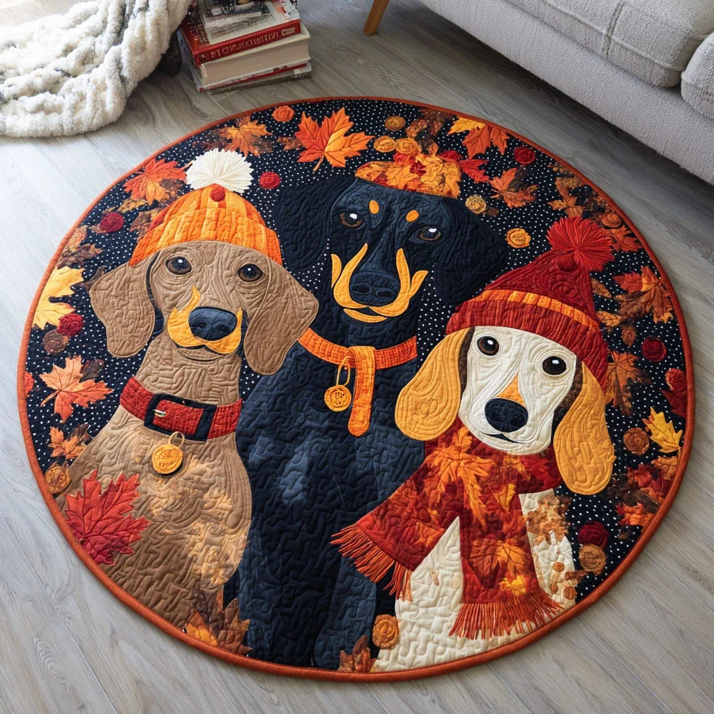 Noble Dachshund Quilted Round Mat