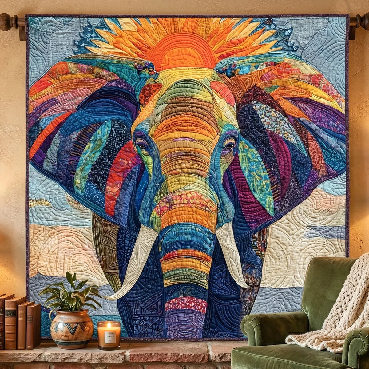 Noble Tusk Quilt Blanket - Quilted Blanket by Wild and Way