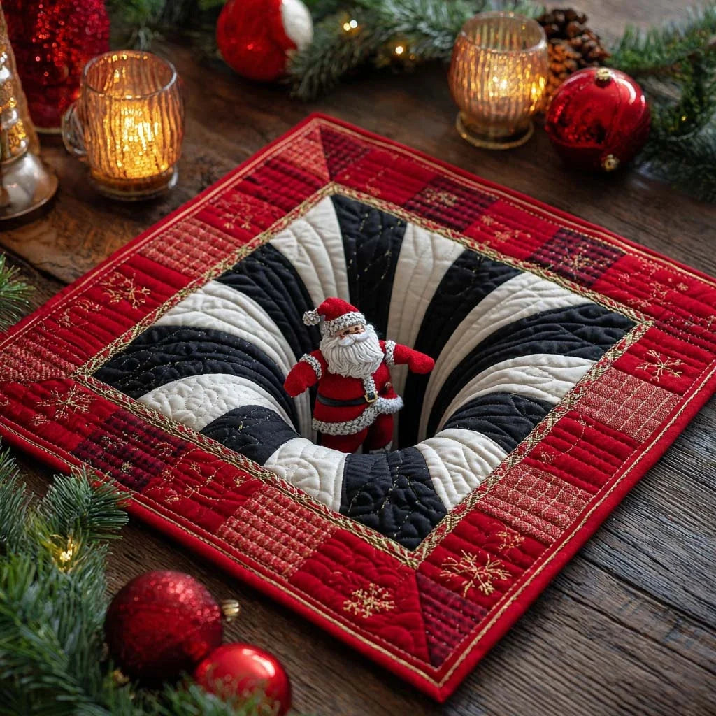 North Pole Spiral Quilted Table Topper