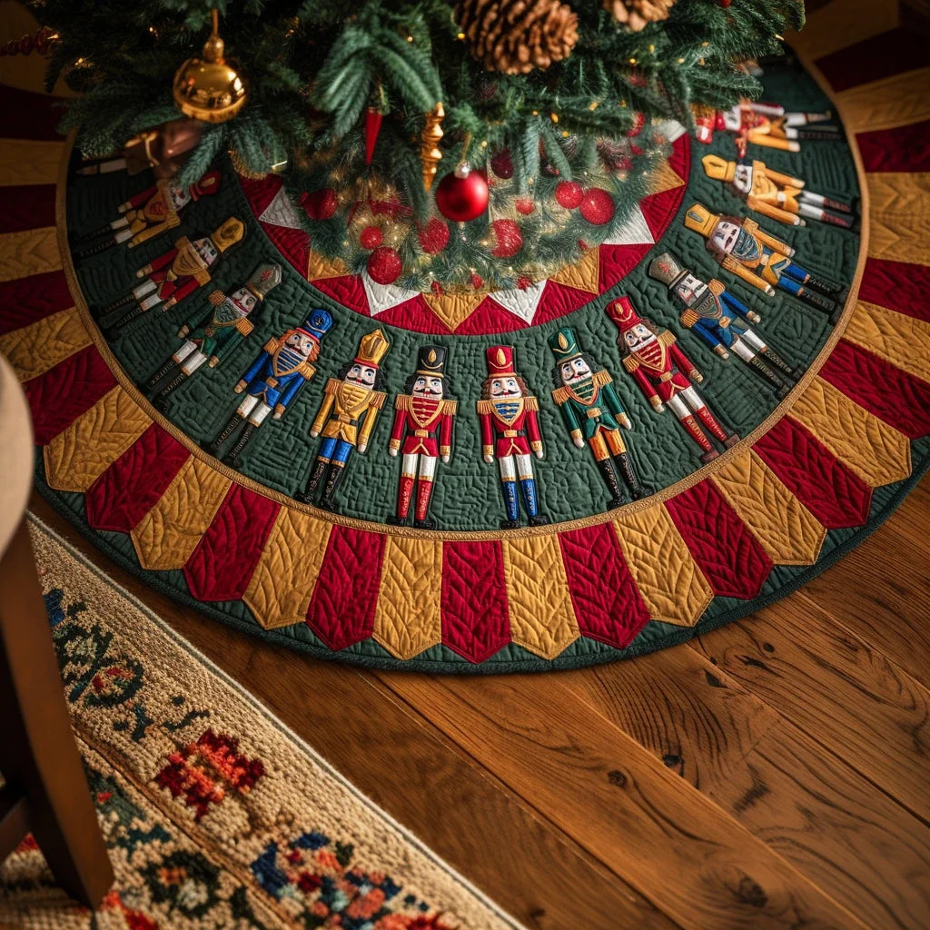 Nutcracker Parade Christmas Quilted Tree Skirt