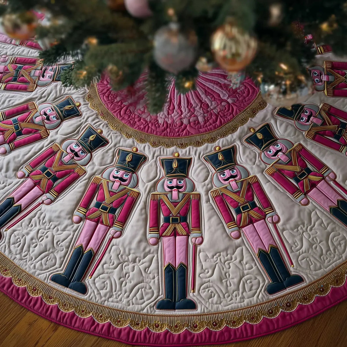 Nutcracker Wonderland Christmas Quilted Tree Skirt