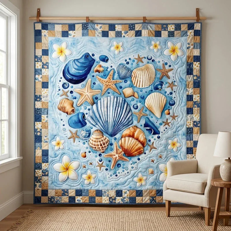 Ocean Heart Quilt Blanket - Quilted Blanket by Wild and Way