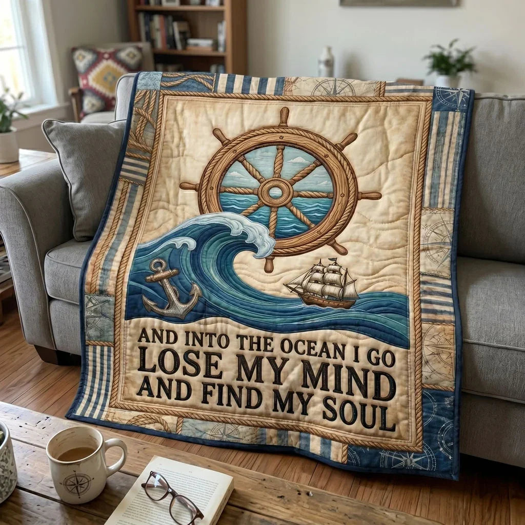 Ocean Soul Nautical Quilt Blanket