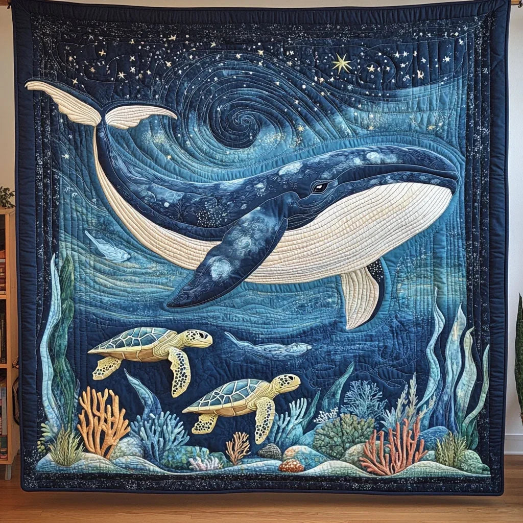 Ocean Whale Quilt Blanket